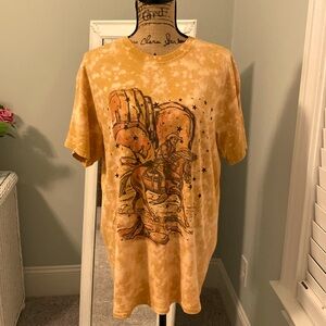 GINA Tees Girls In Action tie dye, western t-shirt, size L.